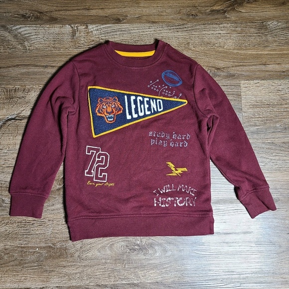 Garanimals Other - 365 Kids Garanimals Maroon Football Long Sleeve Shirt Size 5 with Pennant Patch‎